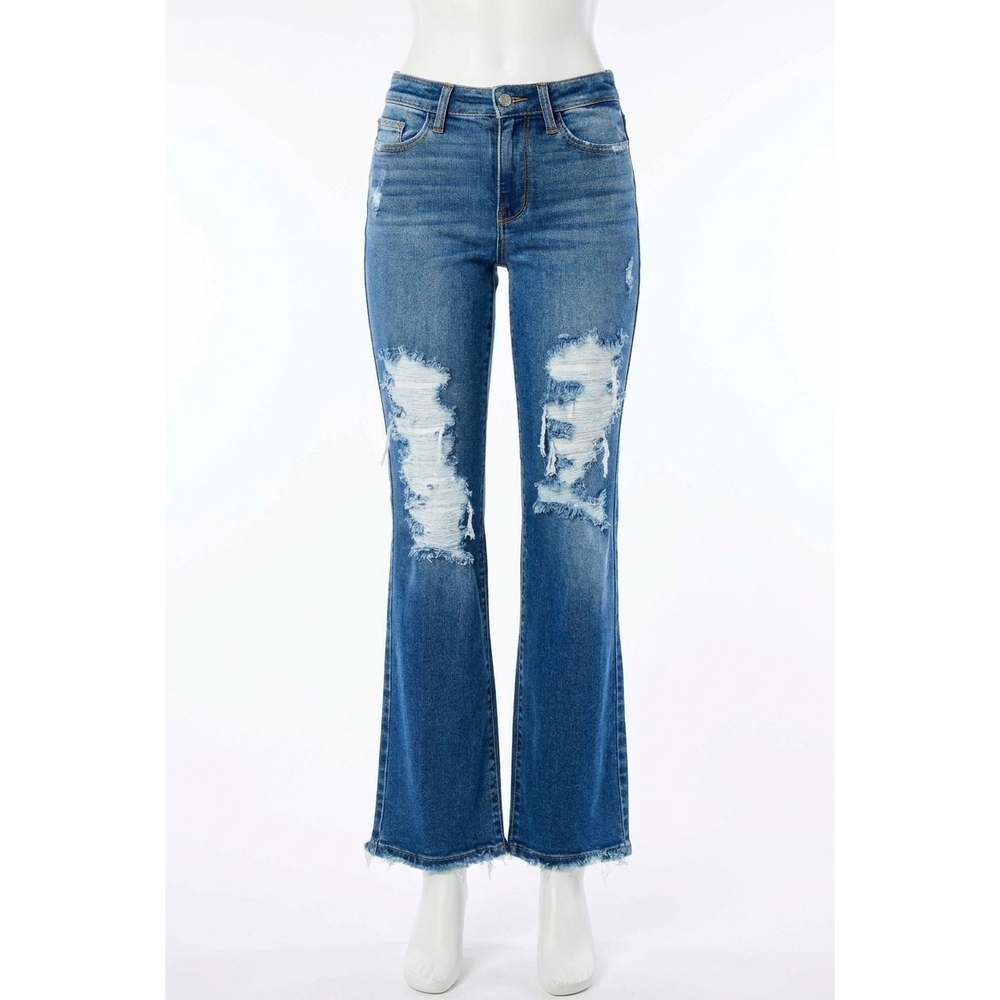 NEW JUDY BLUE women's destroyed dad jeans in blue